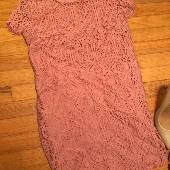 Francesca’s Pink Lace Dress Medium - Picture 2 of 3